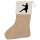 Weihnachtsstrumpf Handball Silhouette Beige