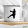 Emaille Tasse Handball Silhouette 300ml Vintage Emaille Becher
