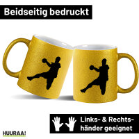 Glitzertasse Handball Silhouette 330ml