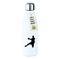 Edelstahl-Trinkflasche Handball Silhouette 500ml Wasserflasche