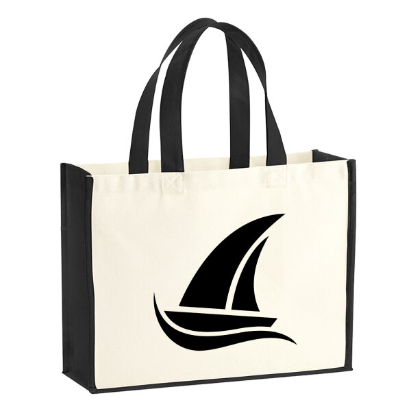 Jutetasche Segeln Segelboot 21 Liter Black