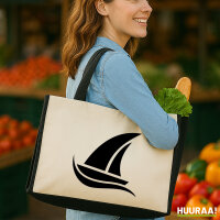 Jutetasche Segeln Segelboot 21 Liter Black