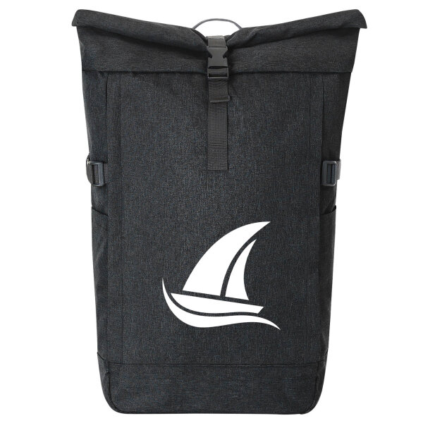 Kurierrucksack Segeln Segelboot 30-44 Liter Black Melange