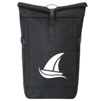 Kurierrucksack Segeln Segelboot 30-44 Liter Black Melange