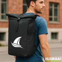 Kurierrucksack Segeln Segelboot 30-44 Liter Black Melange