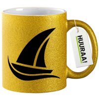 Glitzertasse Segeln Segelboot 330ml