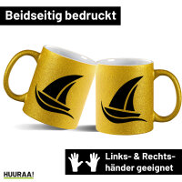 Glitzertasse Segeln Segelboot 330ml
