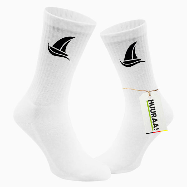 Socken Segeln Segelboot Größe 37/46 White Motiv Tennissocken