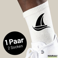 Socken Segeln Segelboot Größe 37/46 White Motiv Tennissocken