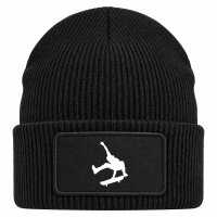 Beanie mit Patch Skateboarden Silhouette Black