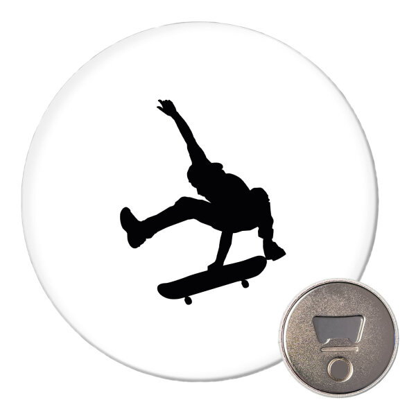 Magnet Skateboarden Silhouette 59mm Kühlschrankmagnet Flaschenöffner