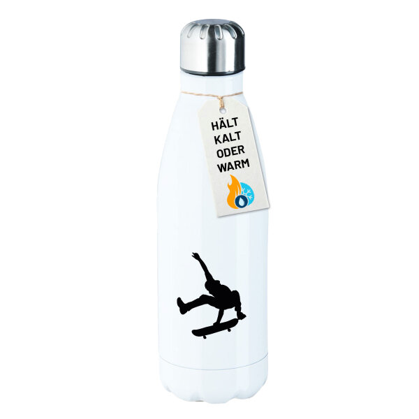 Edelstahl-Trinkflasche Skateboarden Silhouette 500ml Wasserflasche