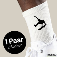Socken Skateboarden Silhouette Größe 37/46 White Motiv Tennissocken