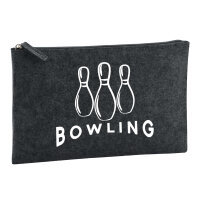 Kulturbeutel Bowling Pinns 1 Liter Filz Charcoal...