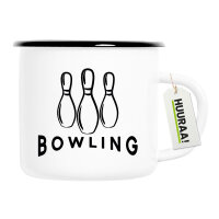 Emaille Tasse Bowling Pinns 300ml Vintage Emaille Becher