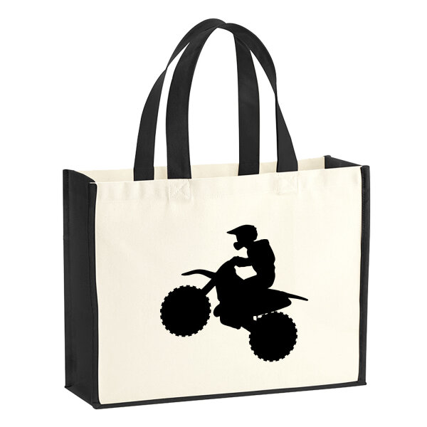 Jutetasche Motocross Silhouette 21 Liter Black