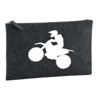 Kulturbeutel Motocross Silhouette 1 Liter Filz Charcoal...