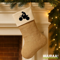 Weihnachtsstrumpf Motocross Silhouette Beige