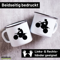 Emaille Tasse Motocross Silhouette 300ml Vintage Emaille...