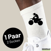Socken Motocross Silhouette Größe 37/46 White Motiv Tennissocken
