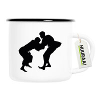 Emaille Tasse Judo Silhouette 300ml Vintage Emaille Becher