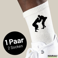 Socken Judo Silhouette Größe 37/46 White Motiv Tennissocken