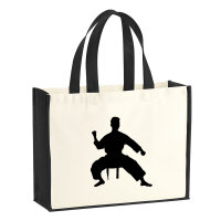 Jutetasche Taekwondo Silhouette 21 Liter Black