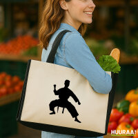 Jutetasche Taekwondo Silhouette 21 Liter Black