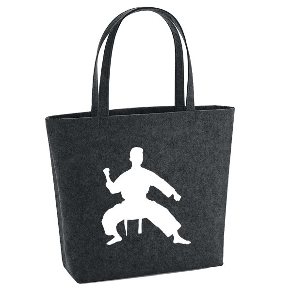 Filzshopper Taekwondo Silhouette 22 Liter Filztasche