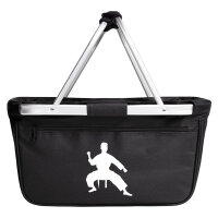 Einkaufskorb faltbar Taekwondo Silhouette 20 Liter Tragekorb Black