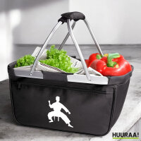 Einkaufskorb faltbar Taekwondo Silhouette 20 Liter Tragekorb Black