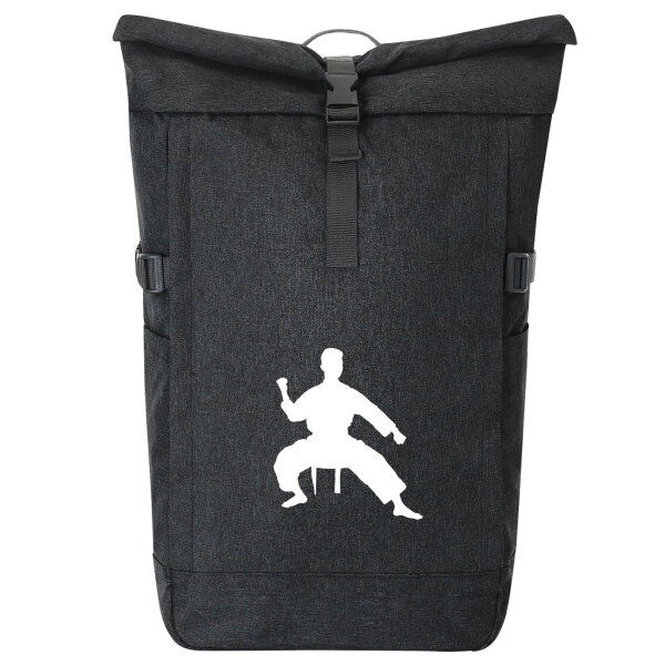 Kurierrucksack Taekwondo Silhouette 30-44 Liter Black Melange