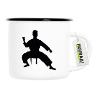 Emaille Tasse Taekwondo Silhouette 300ml Vintage Emaille...