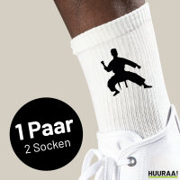 Socken Taekwondo Silhouette Größe 37/46 White Motiv Tennissocken
