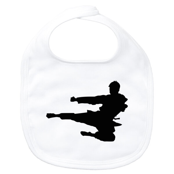 Baby Lätzchen Karate Silhouette Klettverschluss