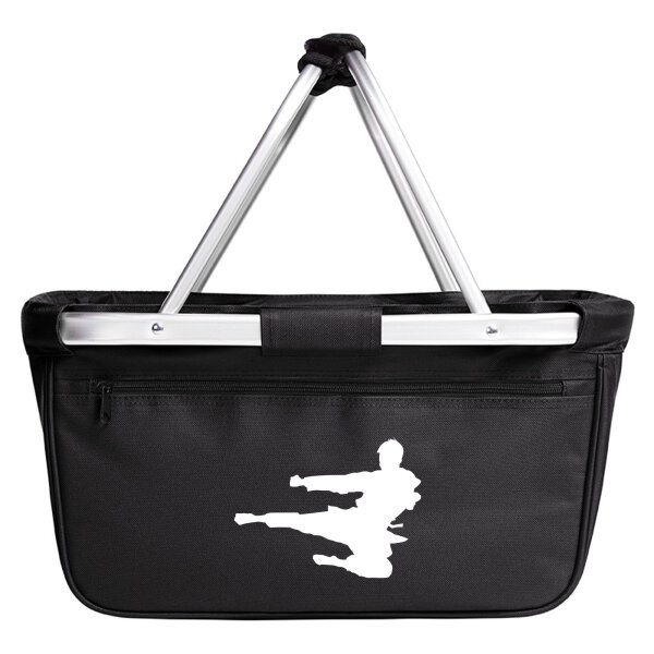 Einkaufskorb faltbar Karate Silhouette 20 Liter Tragekorb Black