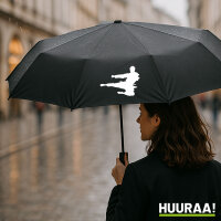 Regenschirm Karate Silhouette 98cm Schwarz