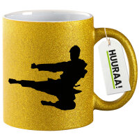 Glitzertasse Karate Silhouette 330ml