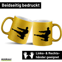 Glitzertasse Karate Silhouette 330ml