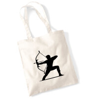 Jutebeutel Bogenschießen Silhouette 10 Liter