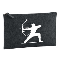 Kulturbeutel Bogenschießen Silhouette 1 Liter Filz...