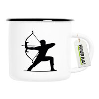 Emaille Tasse Bogenschießen Silhouette 300ml...