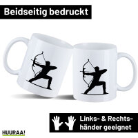 Kaffeetasse Bogenschie&szlig;en Silhouette 330ml