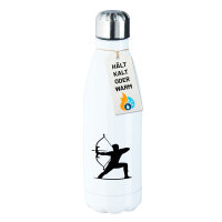 Edelstahl-Trinkflasche Bogenschießen Silhouette 500ml Wasserflasche