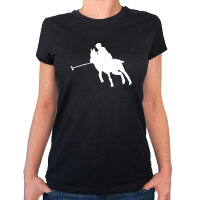 Damen T-Shirt Polo Spieler Silhouette Größe...