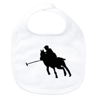 Baby Lätzchen Polo Spieler Silhouette Klettverschluss
