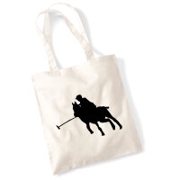 Jutebeutel Polo Spieler Silhouette 10 Liter