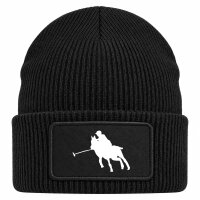 Beanie mit Patch Polo Spieler Silhouette Black