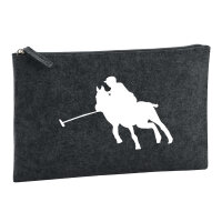 Kulturbeutel Polo Spieler Silhouette 1 Liter Filz...