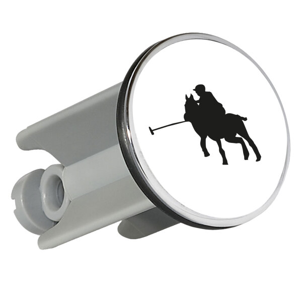 Waschbeckenstöpsel Polo Spieler Silhouette 4cm Abflussstopfen